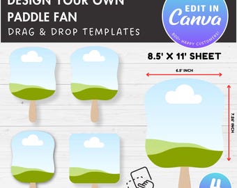 Paddle Fan Editable Canva Template, Easy Drag and Drop, Church Fan Sublimation Template, Canva Frame, Wedding Paddle Fan, Graduation Fan
