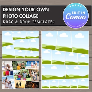 Design Your Own Family Photo Collage in Canva, Editable Collage Canva Template, Easy Drag and Drop Photo, Canva Frames, DIY Family Collage