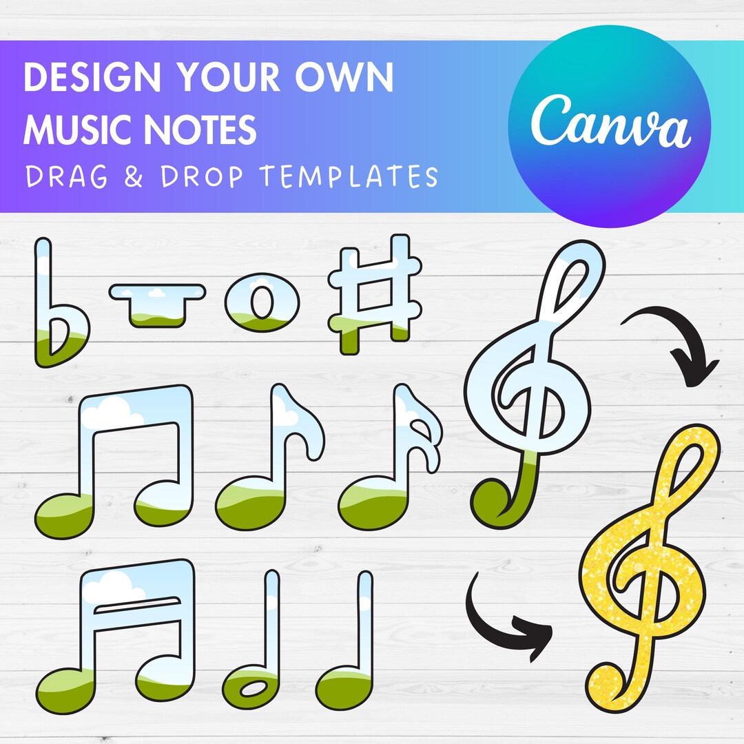Design Your Own Music Notes Canva Frame, Editable Music Symbol Canva ...