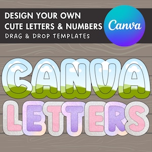 Diseñe sus propios marcos de Canva con letras mayúsculas y números, plantilla de Canva con alfabeto garabato, fácil de arrastrar y soltar, diseño de sublimación de letras PNG