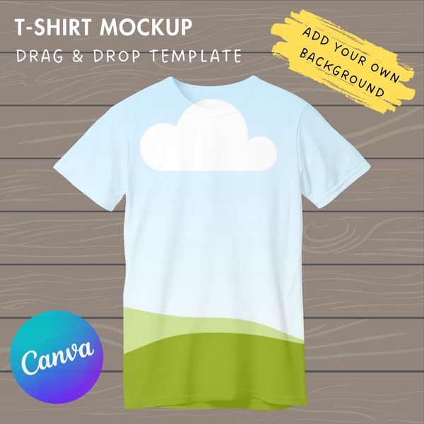 T-shirt Canva Mockup, Tshirt Canva Template, Easy Drag and Drop, Realistic Canva Mockup, Realistic Shirt Canva Mockup, Custom Color T-shirt