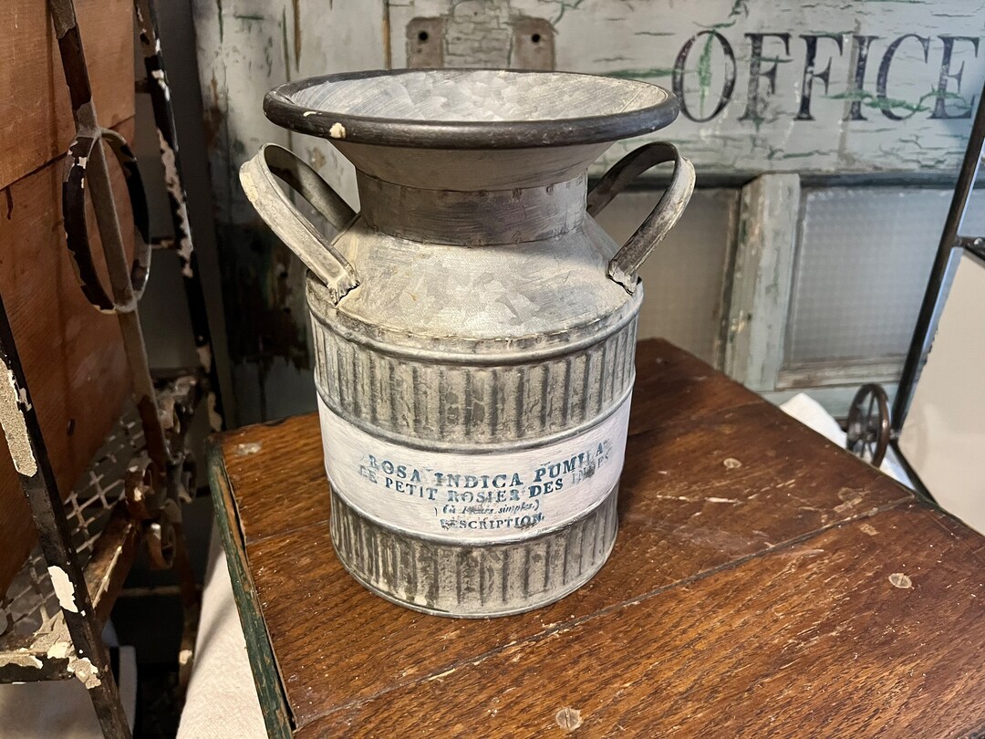 Farmhouse Milk Can Flower Vase French Country Etsy