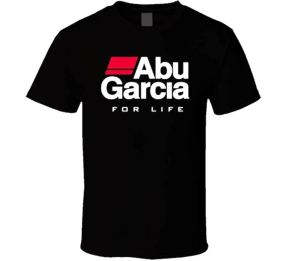 Abu Garcia Fishing Logo Shirt Black White Tshirt Mens Free Shipping Size S- 3XL 