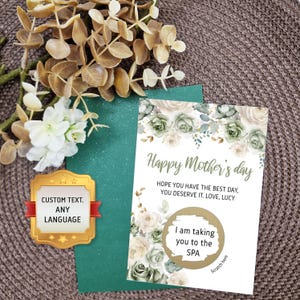 Carta regalo per la festa della mamma con messaggio personalizzato / Carta da grattare e rivelare