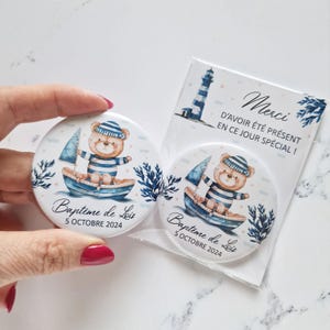 Tema orsetto marinaio per battesimo, souvenir, magneti da frigorifero personalizzati, piccolo regalo di ringraziamento per gli ospiti