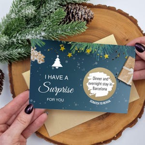 Carte de Noël personnalisée à gratter pour petite amie, petit ami, femme ou mari - Grattez et révélez votre cadeau !