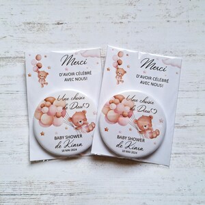 Teddy bear theme baptism souvenir, personalized fridge magnets, small thank you gift for guests image 13