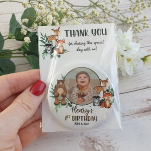 Woodland party favor, personalized magnets, Birthday thank you gift for guests (WL01)