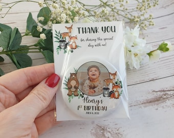 Woodland party favor, personalized magnets, Birthday thank you gift for guests (WL01)