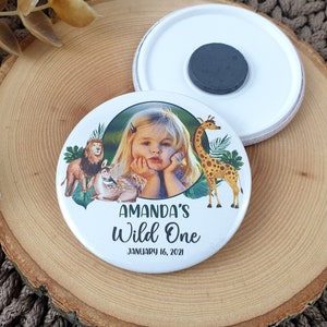 Wild one party favors, personalized magnets, boy birthday thank you gifts