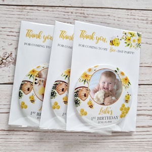 Bumble Bee Gastgeschenke - personalisierte Magnete mit Dankeskarte zum 1.