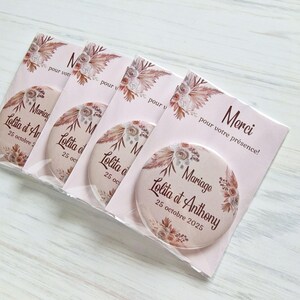 Cadeaux de mariage - aimants pour réfrigérateur personnalisés avec carte de remerciement, thème floral tropical bohème aquarelle