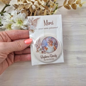 Natürliche Farben Taufe Souvenir - Denkwürdige Taufgeschenke, Magnete mit Dankeskarte