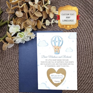 Carte de proposition pour parrain et marraine à gratter - Carte surprise personnalisée Serez-vous ma marraine