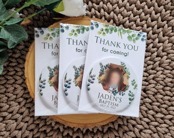 Baptism favors, Eucalyptus party favors, Magnets for guests