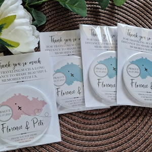 Mariage Réservez la date et faites vos valises ! Aimants de mariage de destination