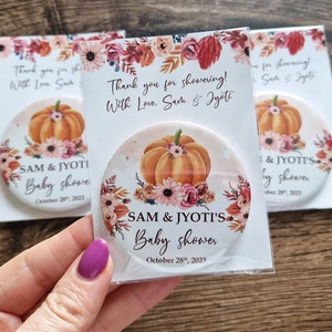 Fall Baby shower favors - Personalized magnets - Pumpkin baby shower favors - BSH01