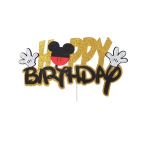 Mickey Theme Birthday Caketopper