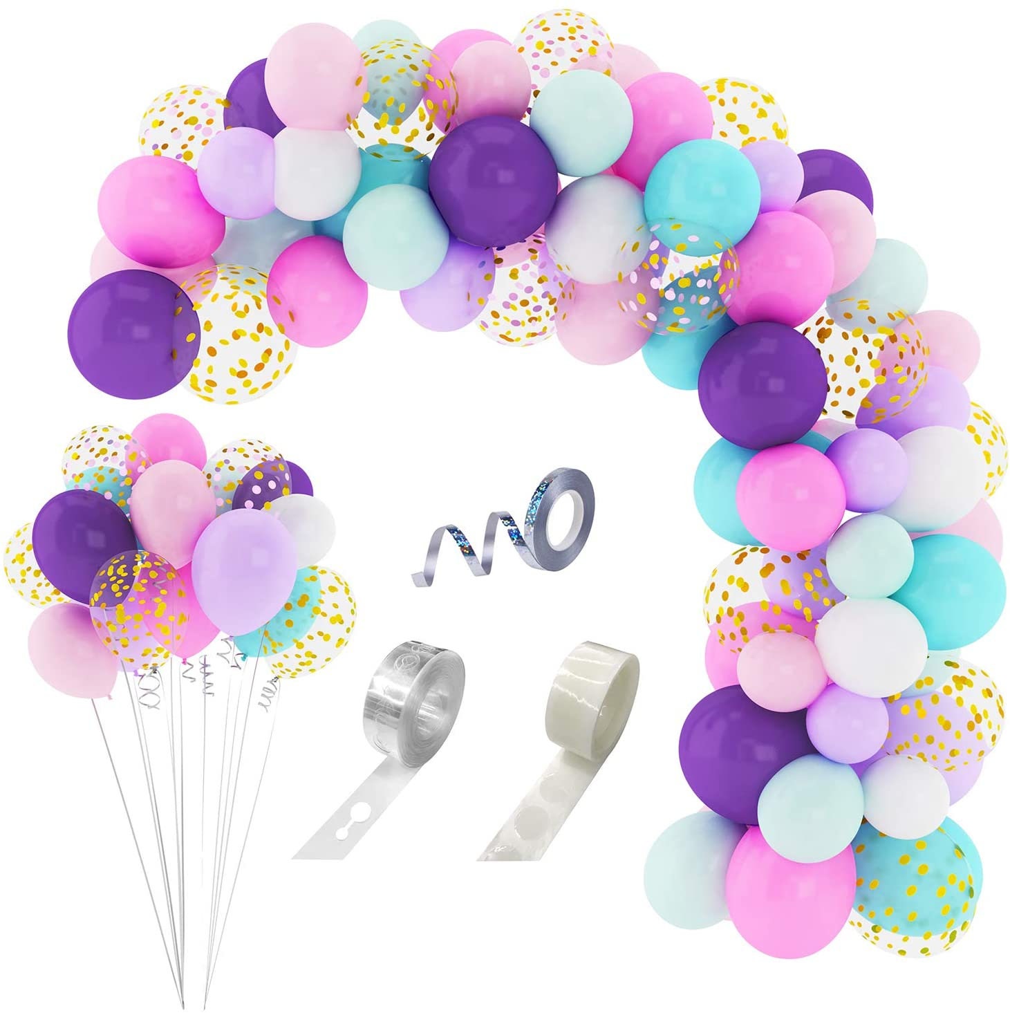 Unicorn Theme Balloon Garland Arch Kit with Gold Aqua Blue Etsy
