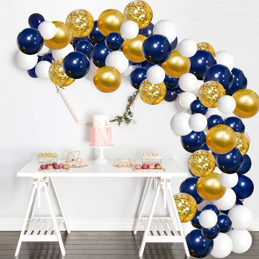 Navy Blue and Gold Balloon Garland Arch Kit for Birthday Baby Etsy