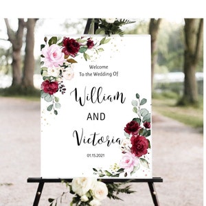 Welcome to my Wedding Sign poster Romantic Garden Download