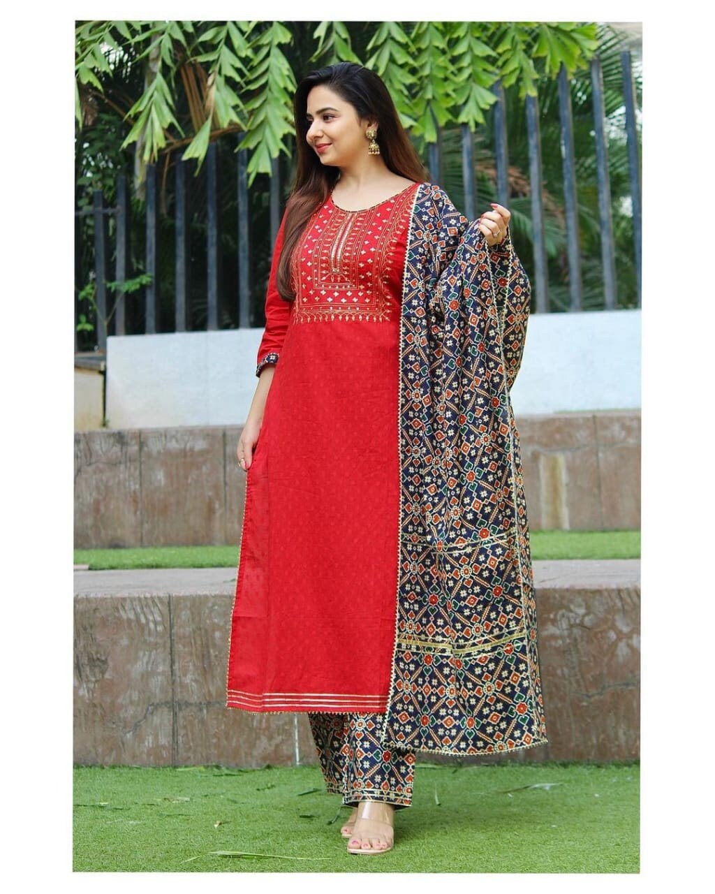 Beautiful Designer Rayon Kurti Pant Dupatta Set Womens & Etsy
