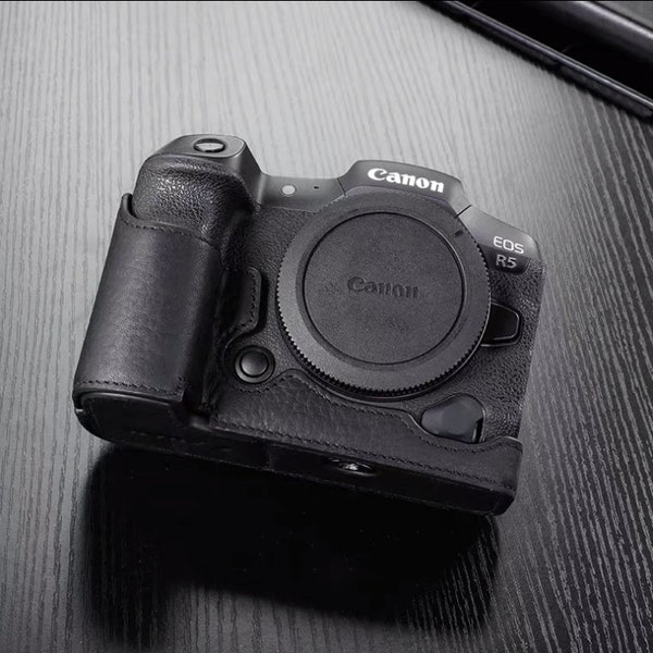 Canon EOS R5 / R6 / R62 Ledertasche, Kameratasche, Halbtasche R048