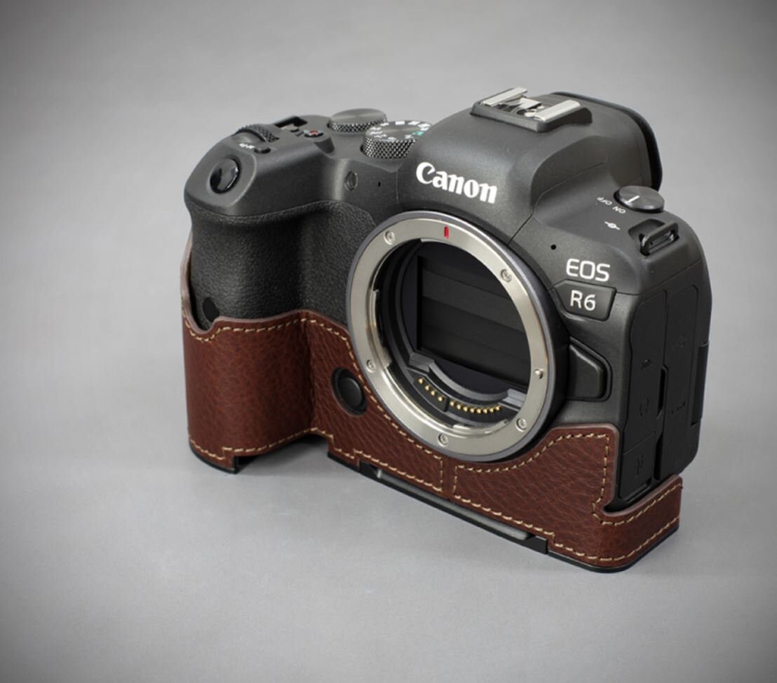 Canon EOS R5 / R6 Handmade Leather Case Camera Bag Half Etsy UK