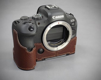 Canon EOS R5 / R6 / R6 Mark II leather case , camera bag , half case R047