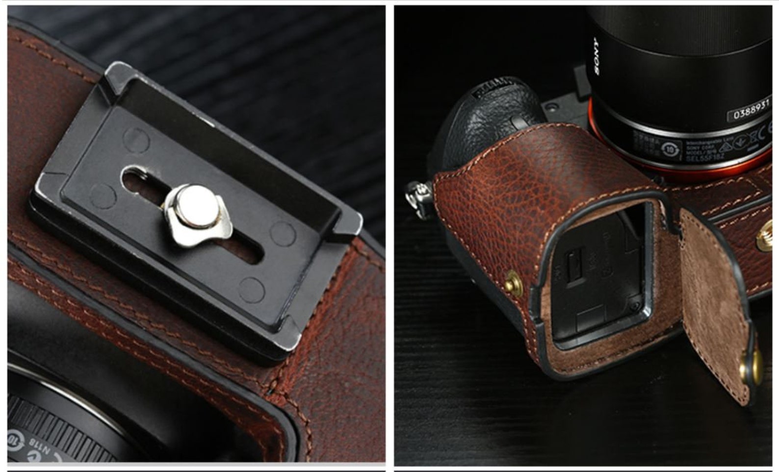 Canon EOS R5 / R6 Handmade Leather Case Camera Bag Half Etsy