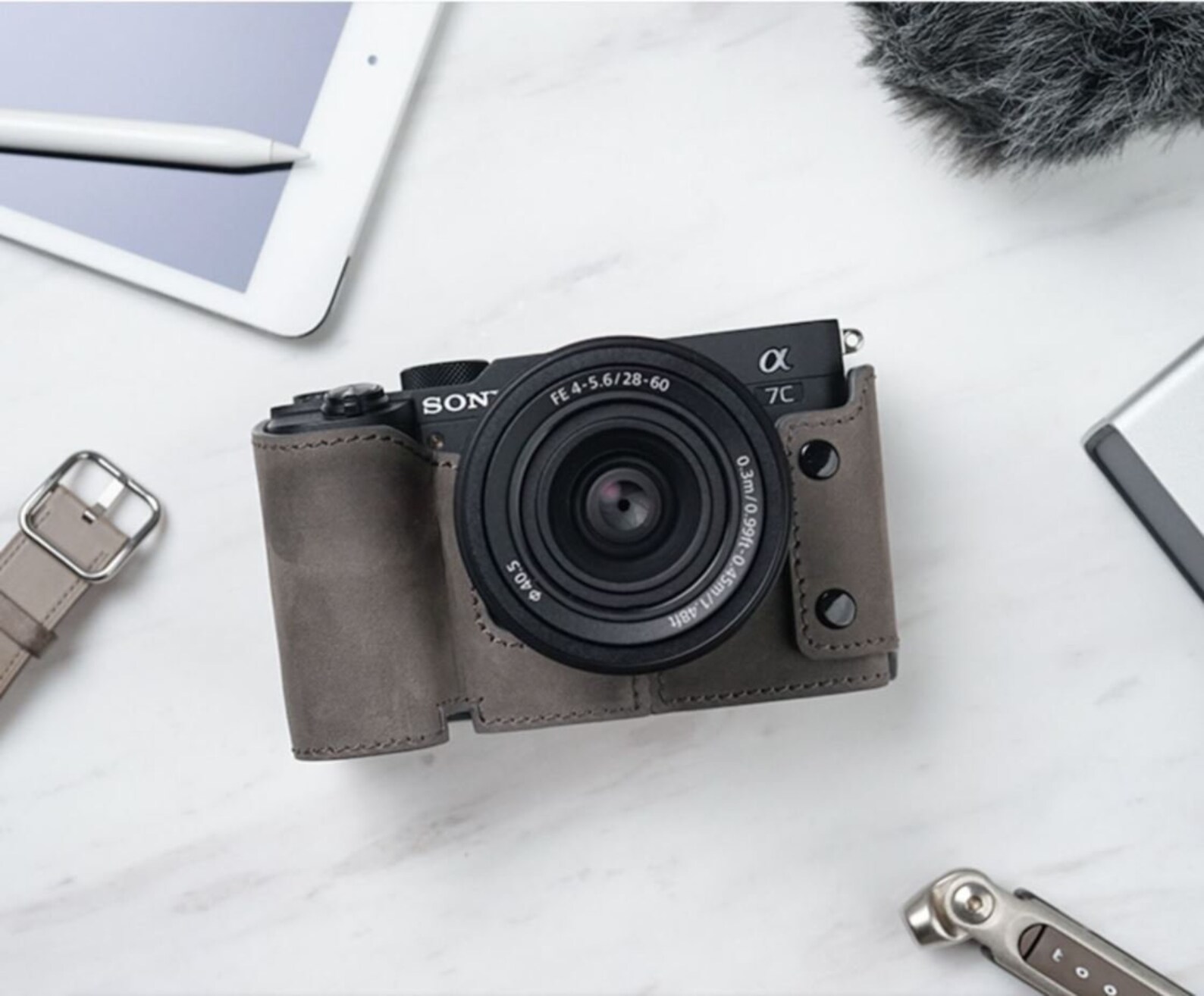 SONY A7c leather case camera bag half case R002 Etsy