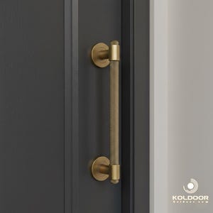 Antique Brass Sliding Door Pull Handle - 10 Inch Rustic Barn Door Hardware