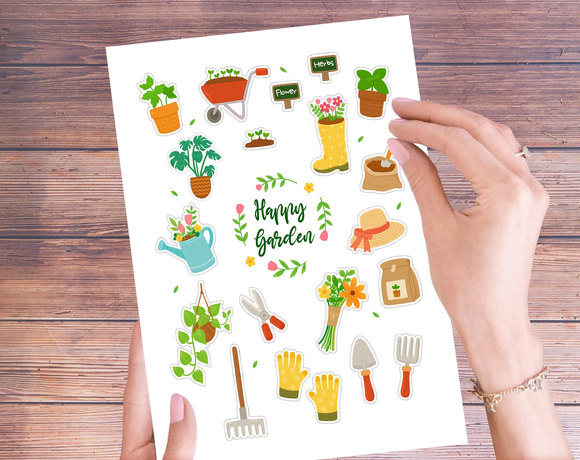 Gardening stickers Garden sticker sheet Plant sticker sheet Etsy