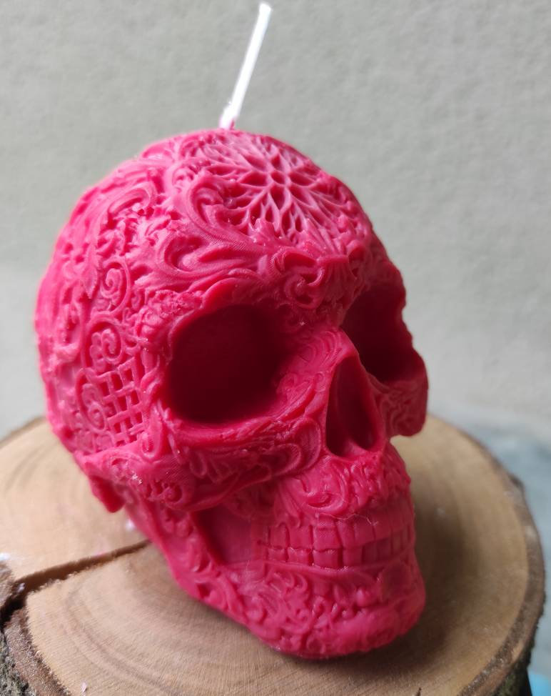 Bougie Crâne Rouge