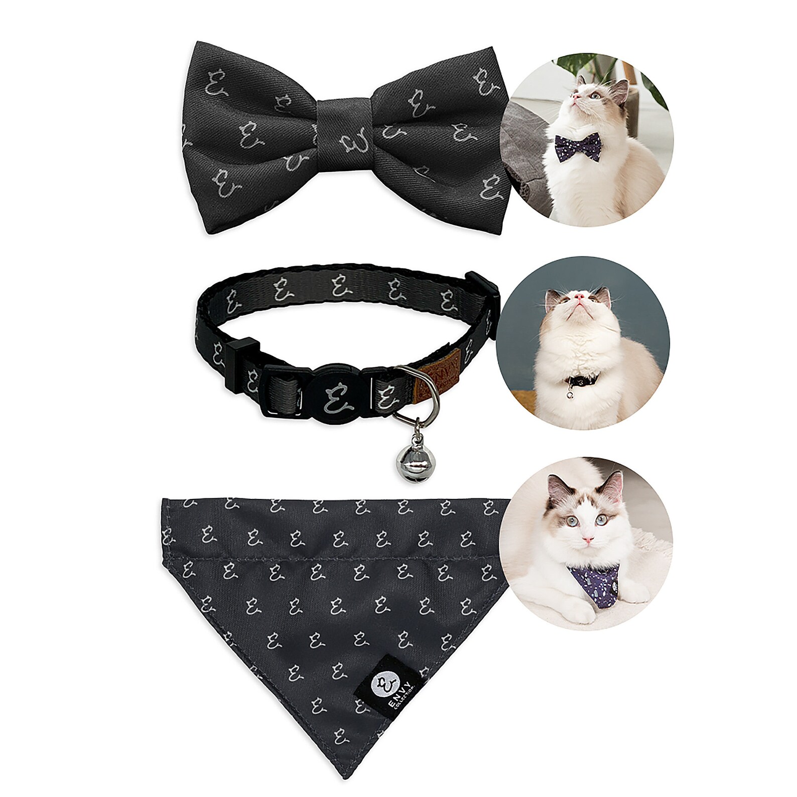 Black Cat Collar Set Comes with a Collar a Bow Tie and a Etsy