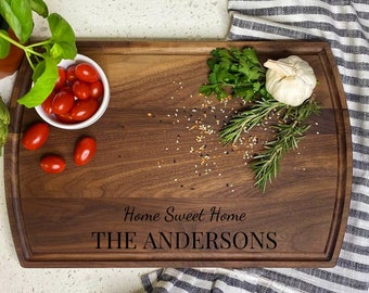 Personalized Cutting Board Wedding Gift, Customize Bamboo Charcuterie Boards, Unique Bridal Shower Gift. Engraved Engagement Present,