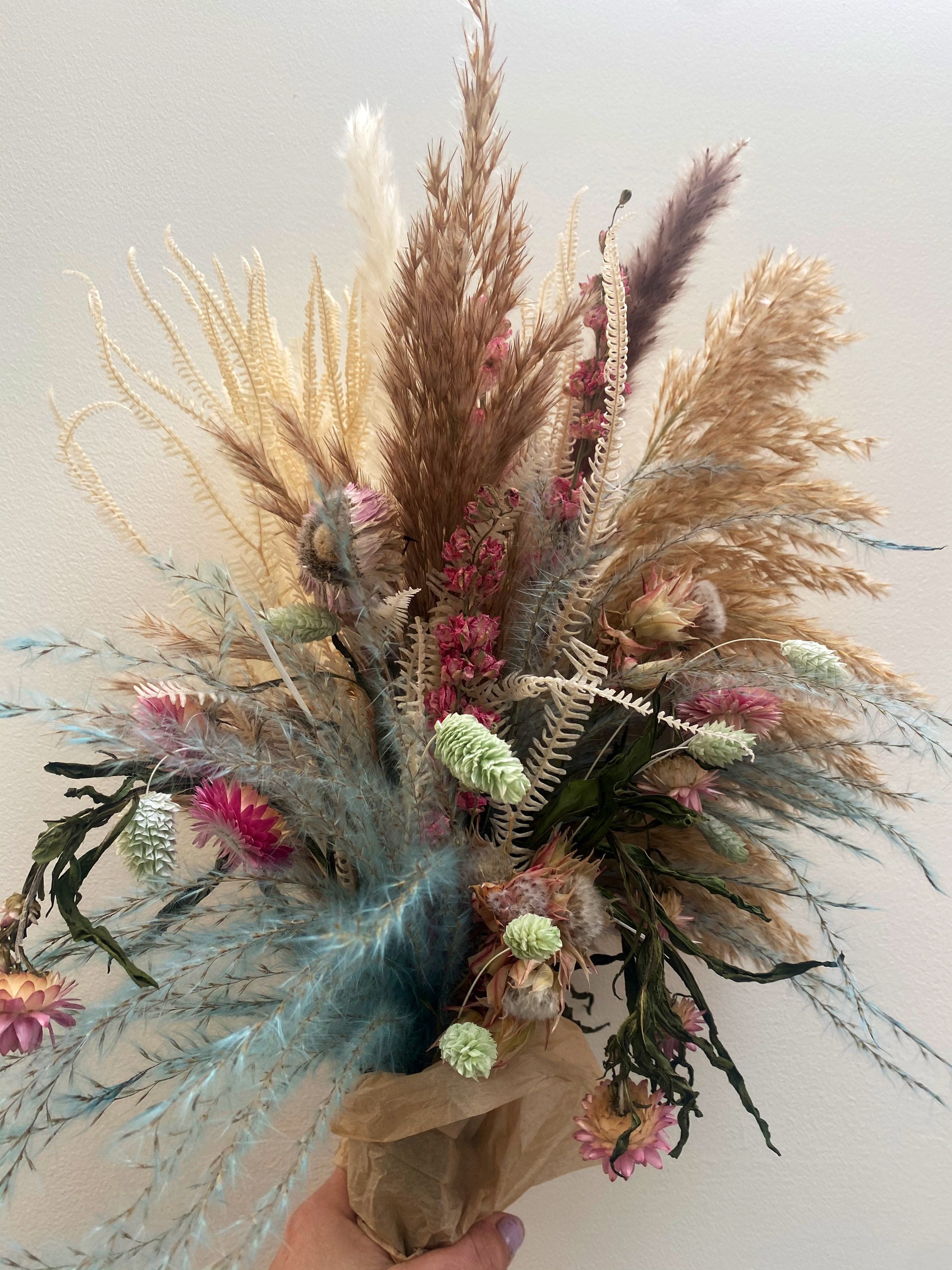 Vintage dried flower bouquet Etsy