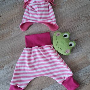 Handmade baby pump pants gr.68 with bear cap
