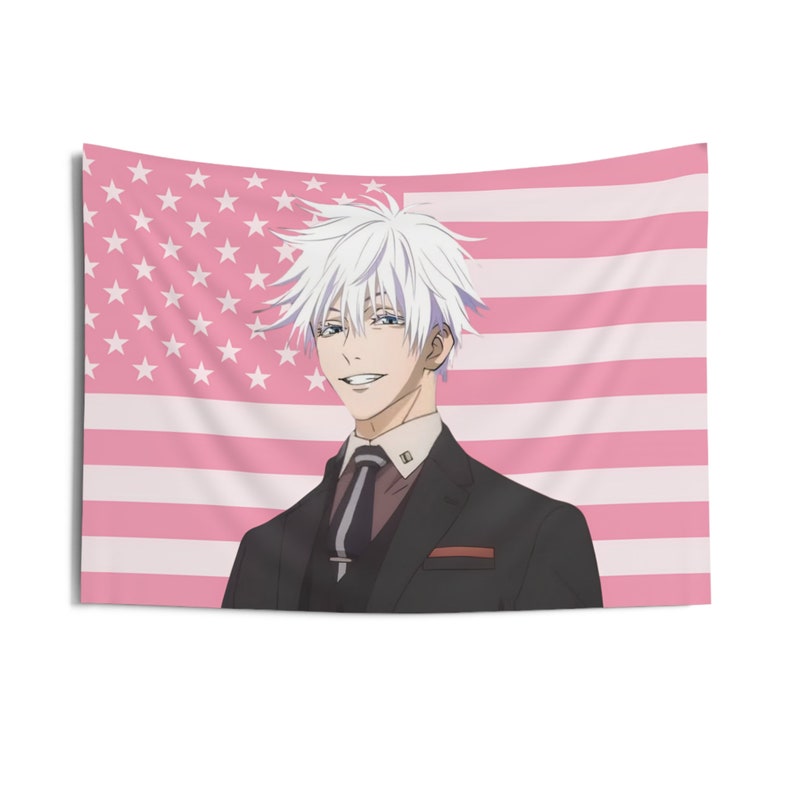 Anime White Hair Men FREE TRACKED SHIPPING Pink Room Wall Decor/ Fun