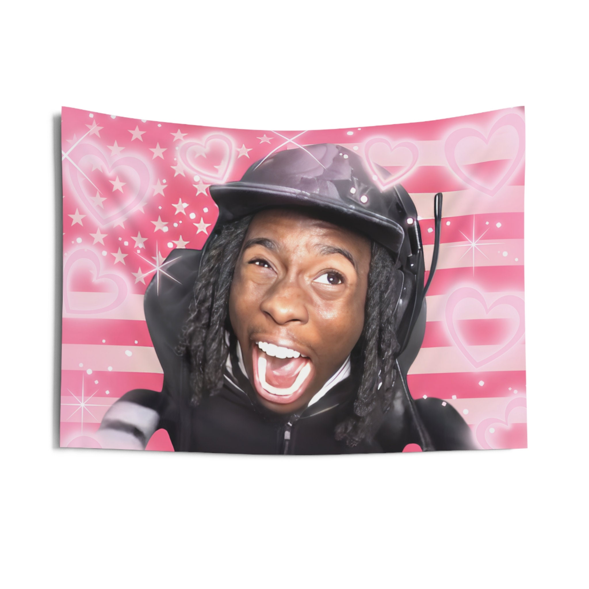 Kai Attackシルクスクリーン　ED50 Kai Cenat FREE TRACKED Shipping American Flag Wall Tapestry