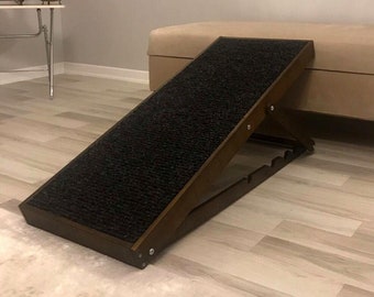 Modern Dog Ramp with Carpet, Handmade Foldable Pet Ramp Furniture, Large Dog Ramp for High Bed & Couch Supplies, Cat Ramp, Custom Pet Ramp