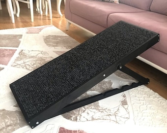 Adjustable Dog Ramp, Custom Dog Ramp with Rail, Free Standing Foldable Pet Ramp, Large Dog Ramp for Bed & Couch, Cat Ramp, Rabbit Ramp
