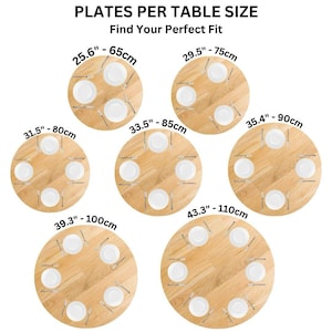 Round Dining Table 2 to 6 Seat Dining Room Dinner Table, Small Walnut Wood Circular Dine Table Kitchen Furniture, Pedestal Leg Dinner Table image 3