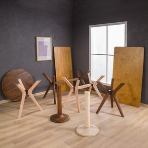 🪵 Solid Beech Wood Table Pedestal Legs – Rectangle Large Dining Table Butterfly Leg Dining Table Spider Leg Base for Glass, Marble or Epoxy Tops
Add warmth and strength to your dining or office space with this handcrafted solid beech wood table base. Designed to support large rectangular tabletops, this butterfly spider leg combines natural elegance with sturdy functionality — perfect for wood, glass, epoxy, or marble surfaces.