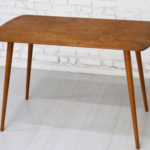 Rounded Oval Office Desk Table, Minimalist Walnut Wood Home Desk, Small Standing Desk, Mid Century Modern Writing Desk, Handmade Furniture