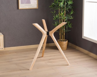 Solid Beech Wood Counter Height Pedestal Table Leg, Kitchen Bistro Dining Base