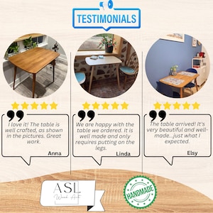Oval Dining Table 2 Person Dinner Table, Narrow Solid Oak Wood Dinner Table Ideal Small Home Kitchen Furniture, Modern Dining Room Tables image 5