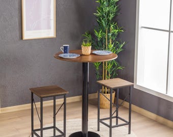 Stół Bisto do małej przestrzeni, metalowa noga w kształcie tulipana, stół barowo-bistro dla 2 osób, wąski stół jadalny bistro, stoły o wysokości lady, meble do wnętrz