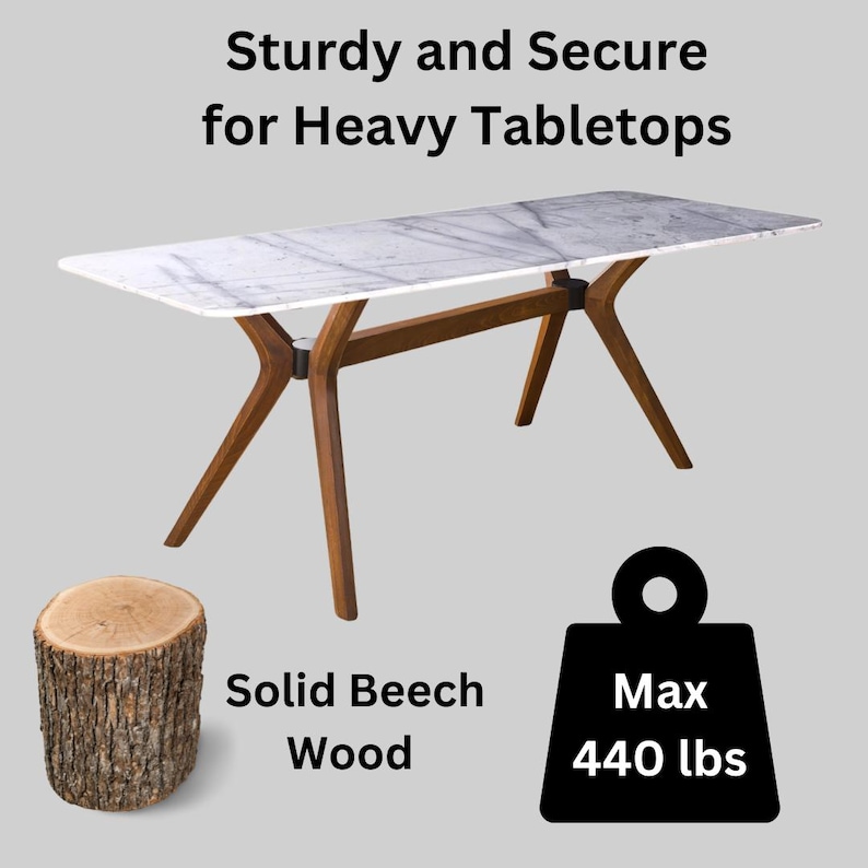 🪵 Solid Beech Wood Table Pedestal Legs – Rectangle Large Dining Table Butterfly Leg Dining Table Spider Leg Base for Glass, Marble or Epoxy Tops
Add warmth and strength to your dining or office space with this handcrafted solid beech wood table base. Designed to support large rectangular tabletops, this butterfly spider leg combines natural elegance with sturdy functionality — perfect for wood, glass, epoxy, or marble surfaces.