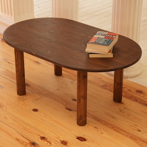 Solid Wood Walnut Low Round Coffee Tables, Unique Small Rustic Coffee Table, Mid Century Modern Farmhouse Fall Decor, Handmade Furniture